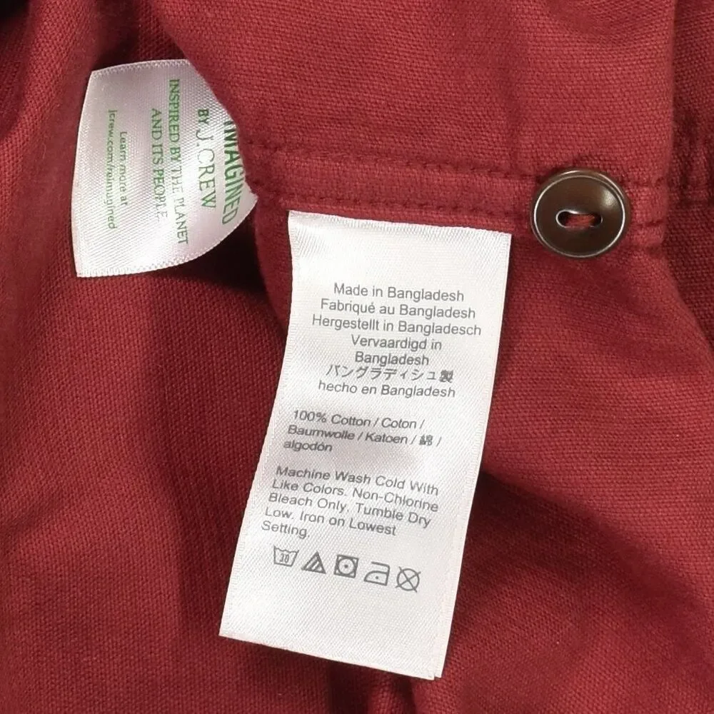 J Crew Mens XS Corduroy Shirt Long Sleeve Red Fine Wale Button Down Workshirt